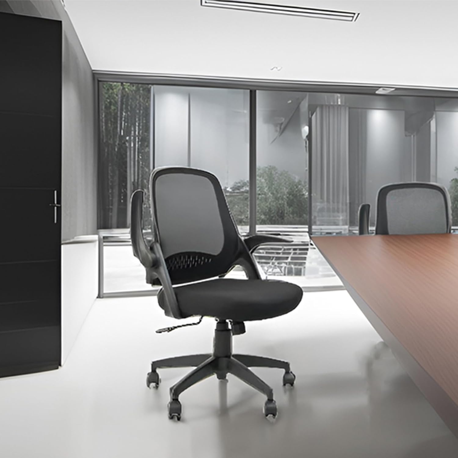 CLATINA Silla ergonómica de escritorio de malla rodante con soporte lumbar y reposabrazos abatibles, cómodas sillas de trabajo para computadora,
