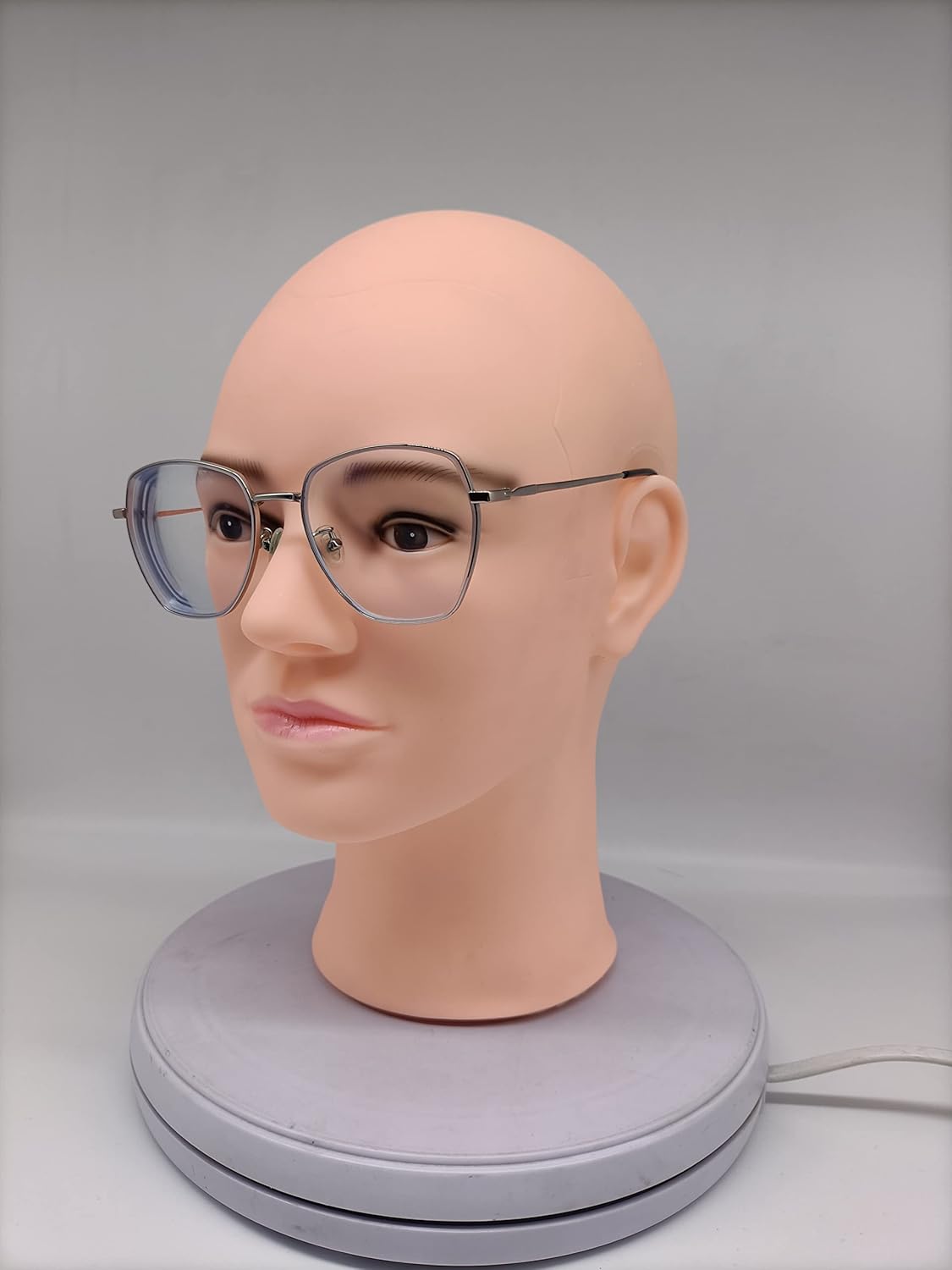 Cabeza de maniquí calvo masculino para hacer pelucas, sombrero y gafas, cabeza de modelo, cabeza de cosmetología profesional, color beige