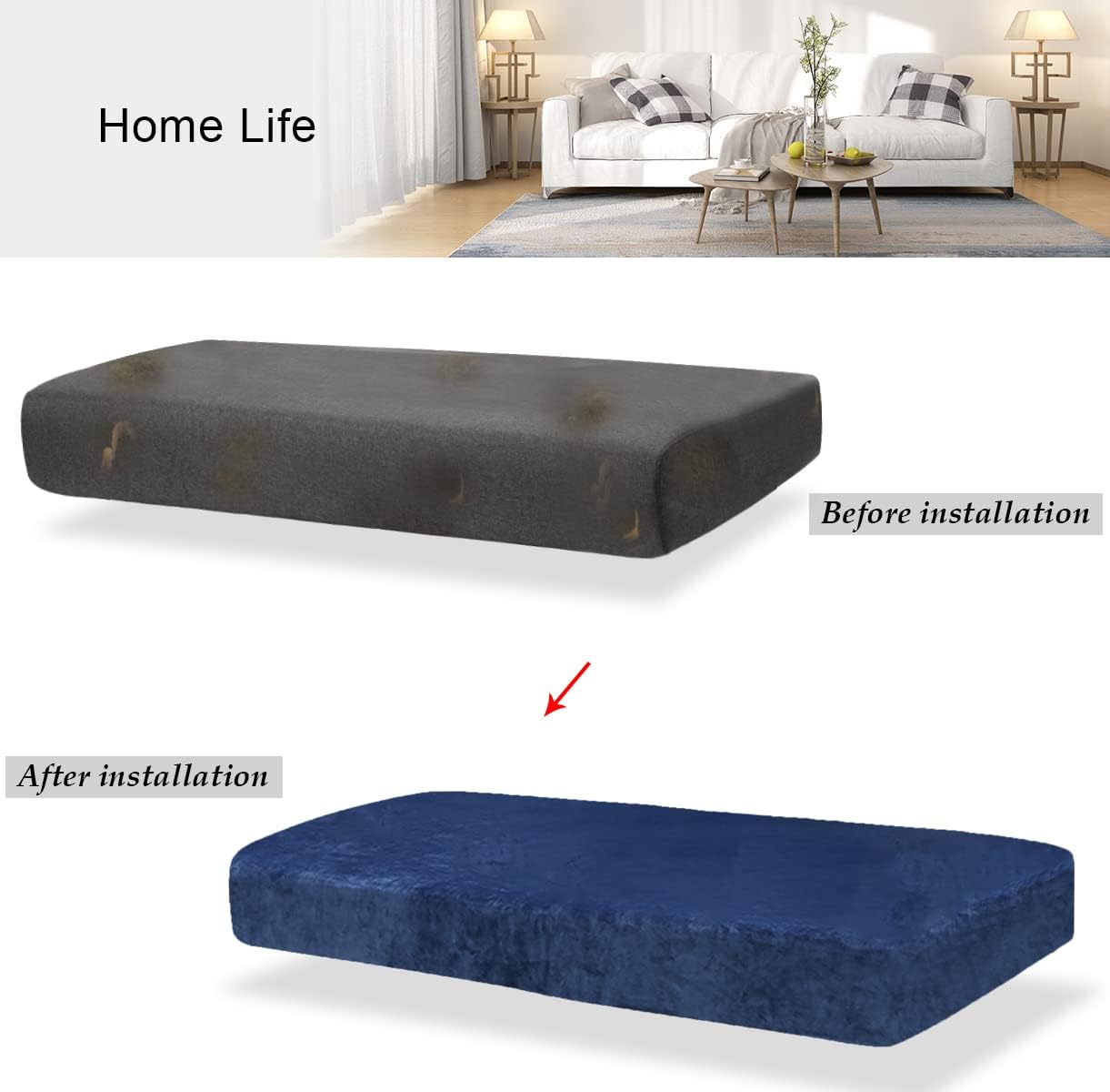 TIANSHU Funda de cojín elástica de terciopelo para sofá, funda de cojín de sofá, 1 funda de cojín de terciopelo para sofá biplaza (sofá biplaza,