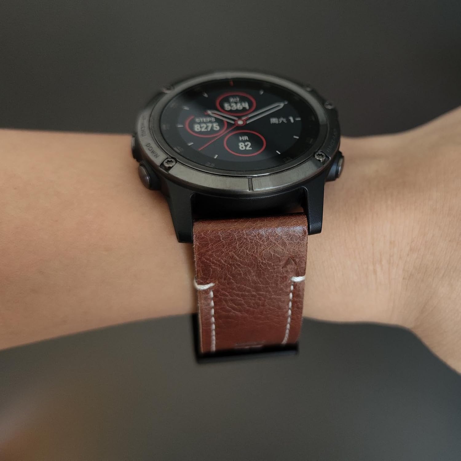 Abanen Correas de reloj de cuero de ajuste rápido de 1.024 in para Garmin epix Pro de 2.008 in, Fenix 7X, Fenix 6X, Fenix 5X, fibra de cuero con