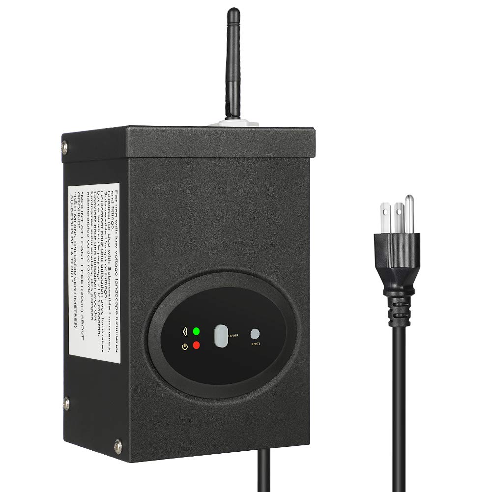 DEWENWILS Transformador inteligente de bajo voltaje Wi-Fi de 120 W, horario y temporizador, compatible con Alexa y Google Home, 120 V CA a 12 V CA,