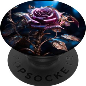 Diseño de rosa metalúrgica gótica 1 PopSockets estándar PopGrip Diseño de rosa metalúrgica gótica 1 PopSockets estándar PopGrip