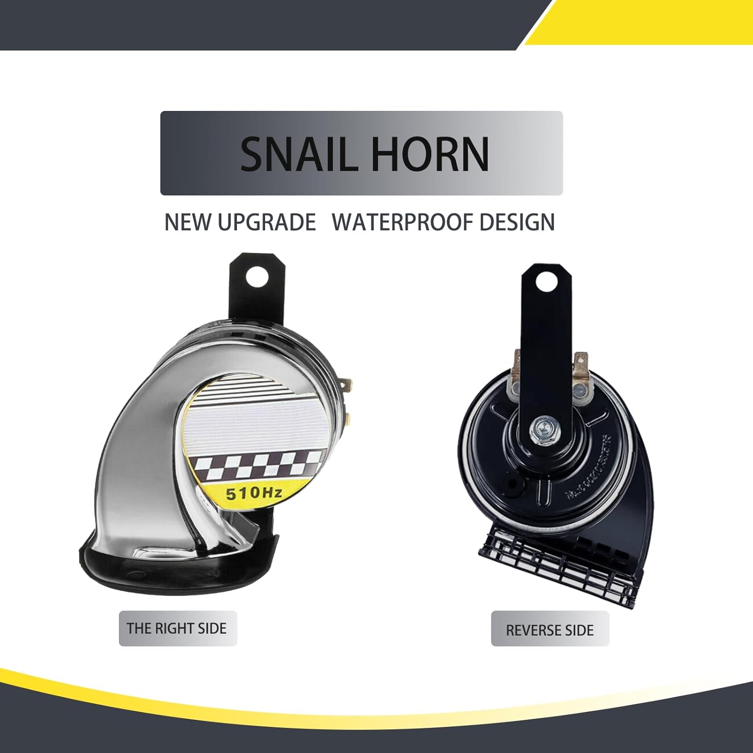 1 bocina de aire de caracol para automóvil, 12 V impermeable y a prueba de polvo modificada bocina súper fuerte con reemplazo completo y fuerte,