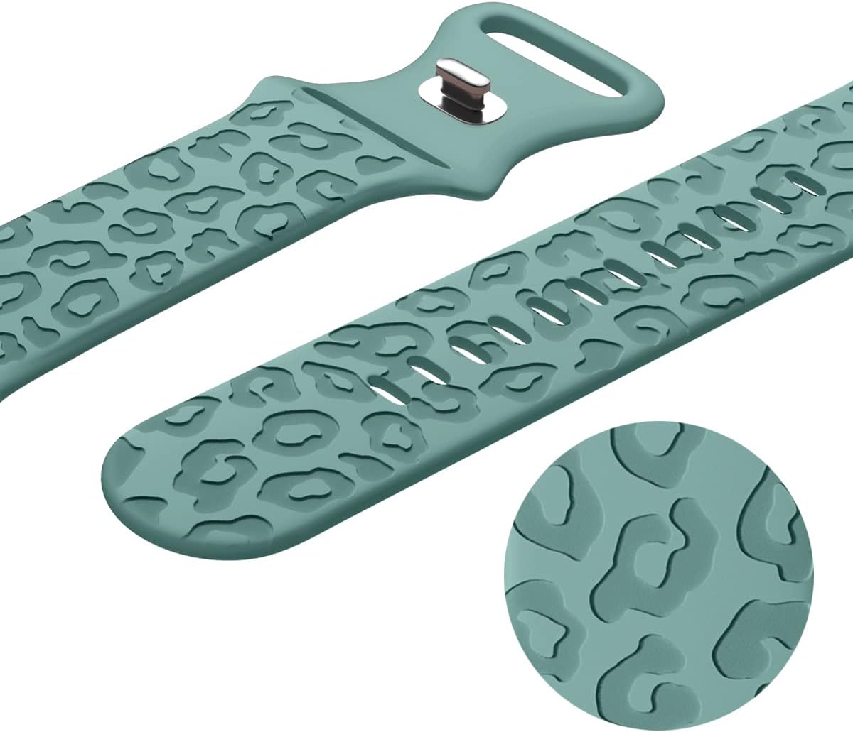 Correas grabadas de leopardo compatibles con Apple Watch Band de 1.614 in, 1.575 in, 1.496 in, 1.929 in, 1.772 in, 1.732 in, 1.654 in, correa