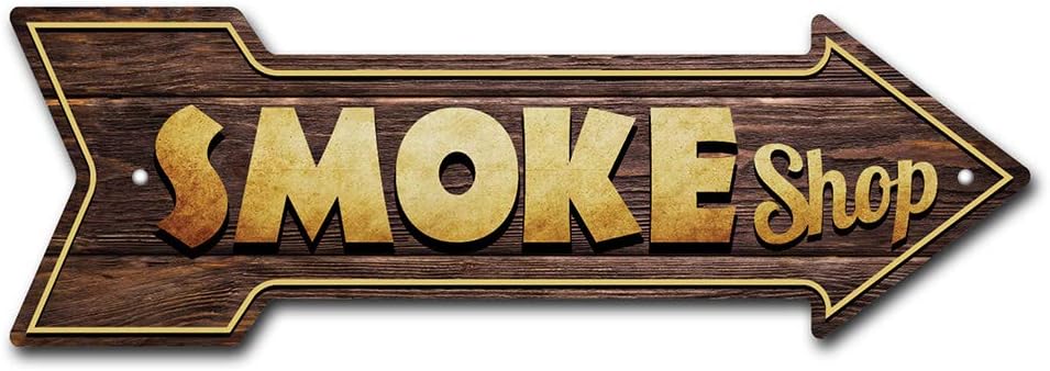 SignMission Smoke Shop – Cartel de plástico con flecha, 24 pulgadas de ancho