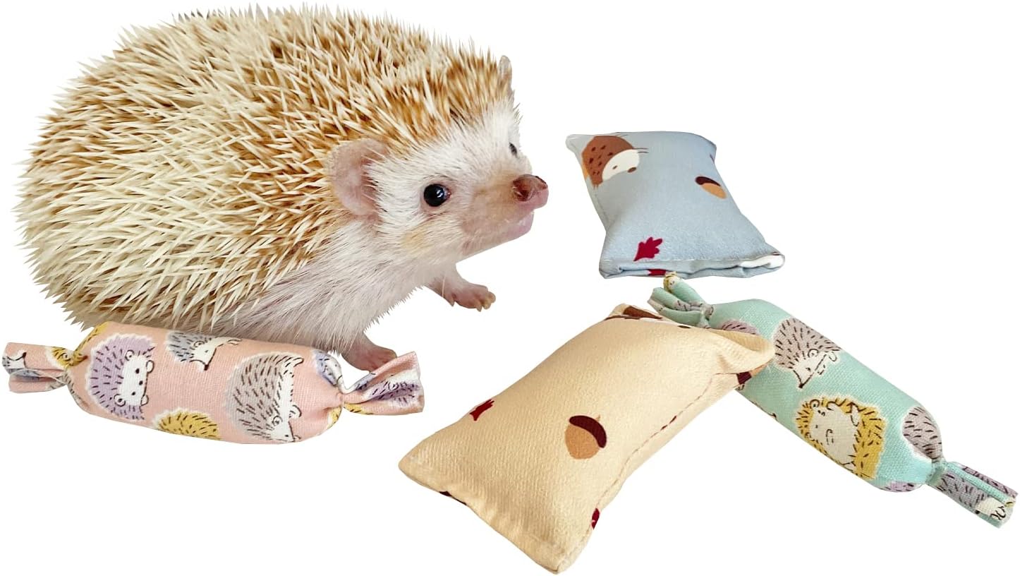 Ymid Select 4 mini almohadas de erizo para animales pequeños, decoración de hábitat, accesorios de jaula, suministros de erizo, accesorios para