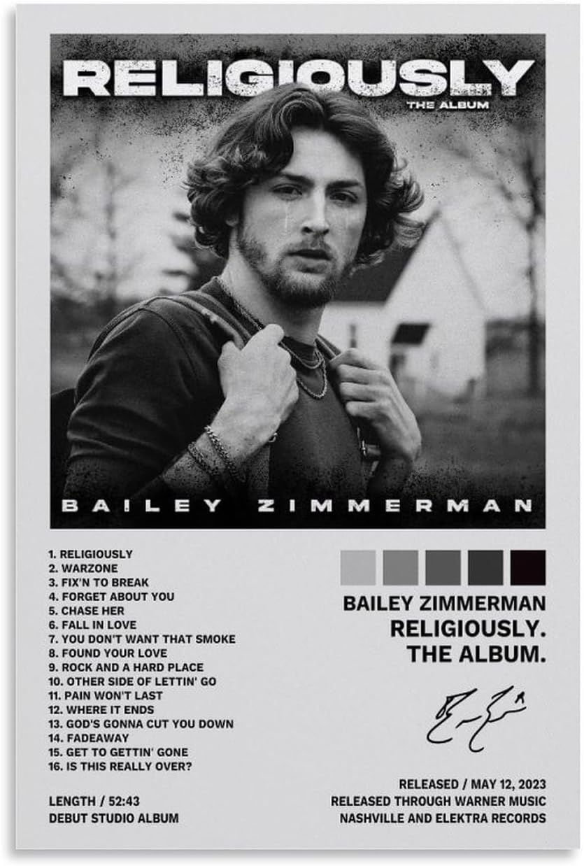 Póster de Bailey de Zimmerman Religiously. The Album. Póster decorativo para pared, lienzo, impresión artística moderna, para dormitorio, decoración