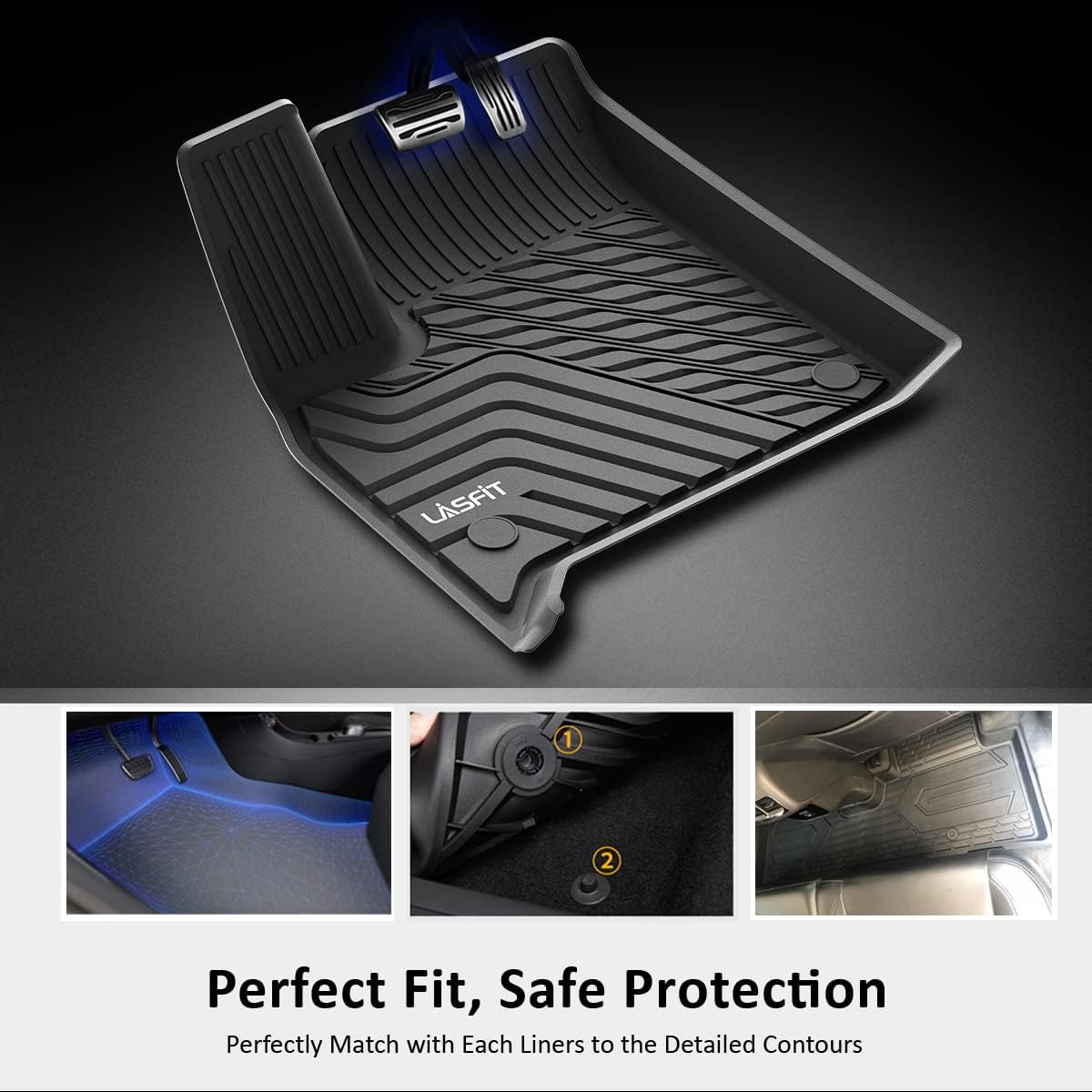 LASFIT Alfombrillas para Chevrolet Traverse 2019-2023, alfombrillas de TPE para todo tipo de clima, revestimientos de piso de ajuste personalizado,