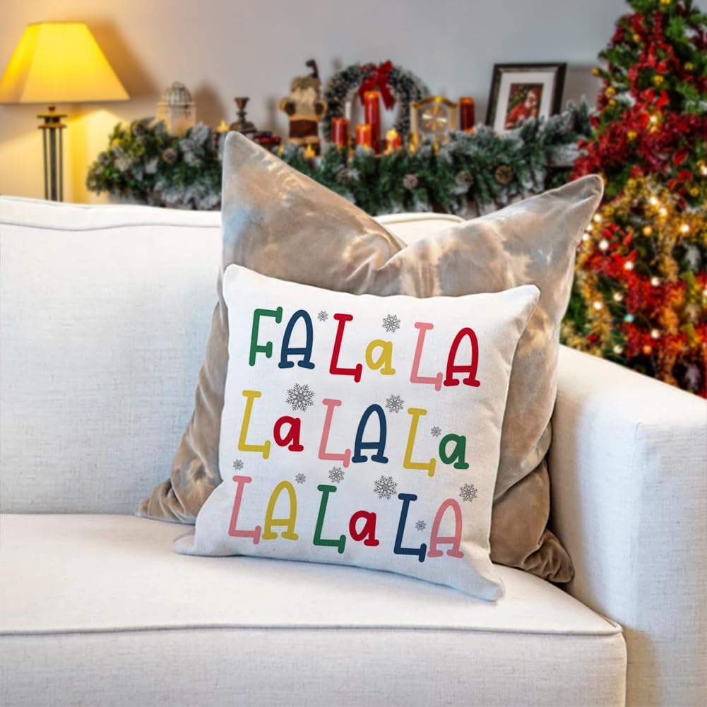 JOJOGOGO Juego de 4 fundas de almohada coloridas y bonitas de Navidad de 18 x 18 pulgadas, decoración de cascanueces al aire libre para porche