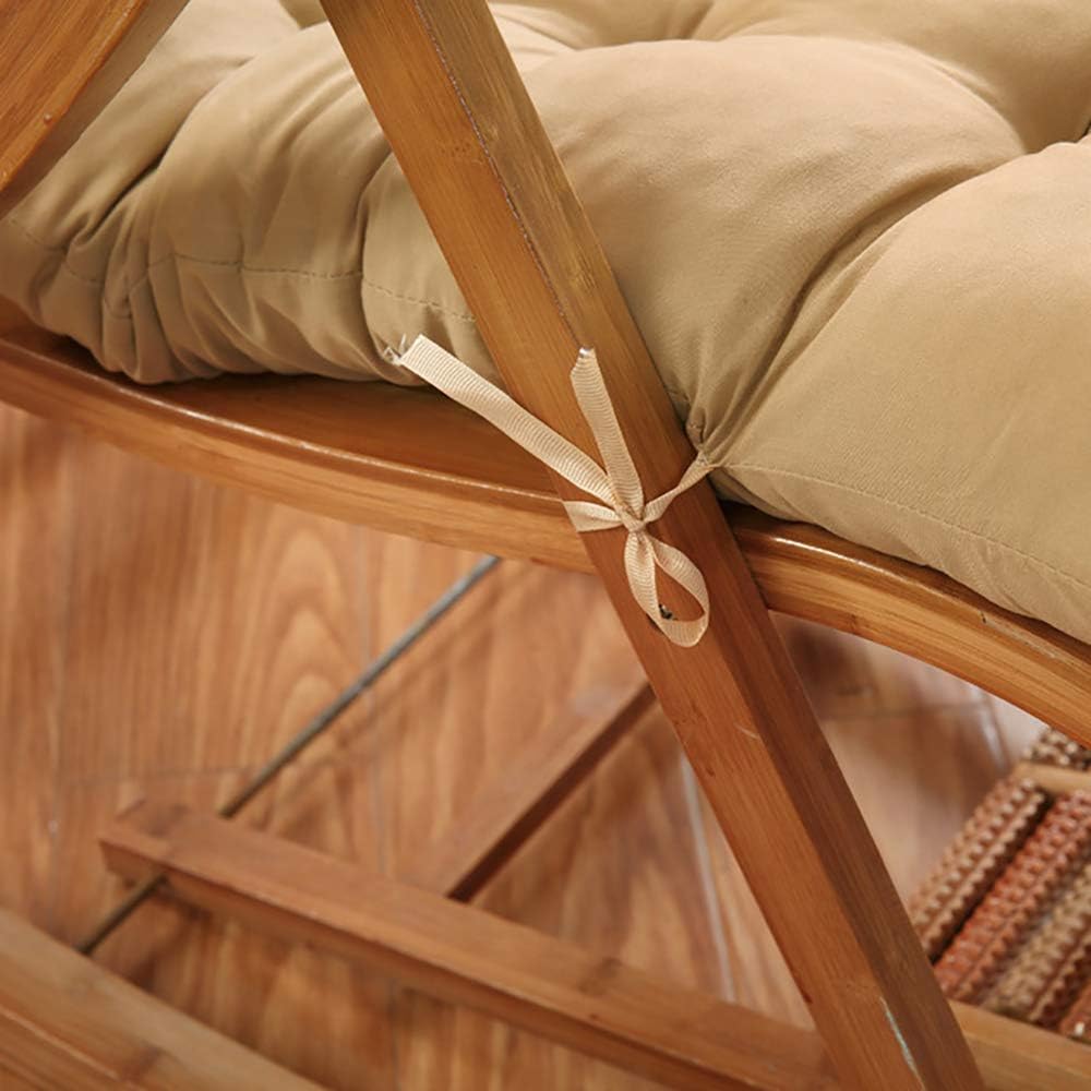 Cojín grueso para silla mecedora de patio con 6 lazos, cojín para silla reclinable de respaldo alto, tapete para silla relajada, cojín de asiento de
