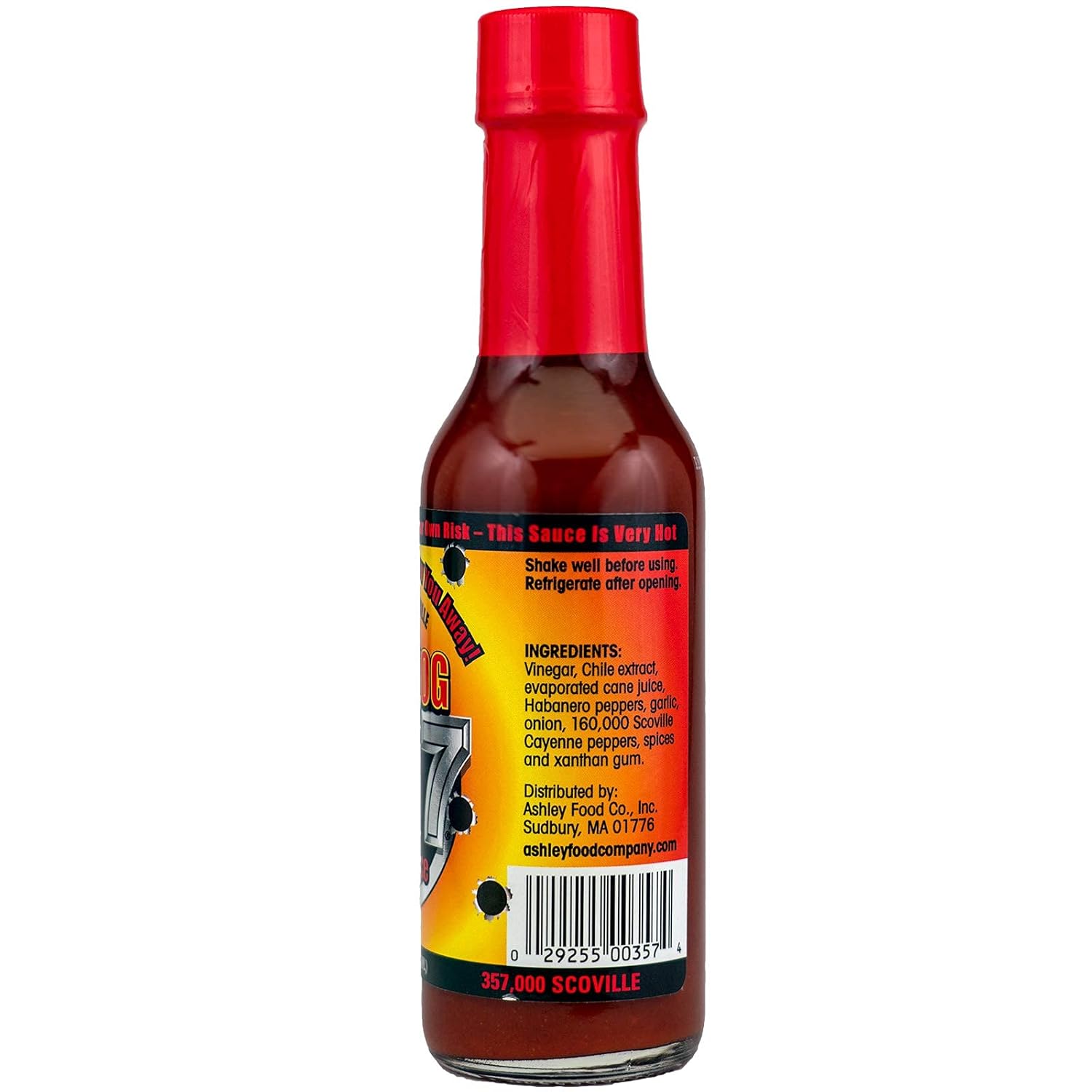 Mad Dog 357 Salsa picante, hecha con 3 millones de extracto de pimienta Scoville, 357,000 Scoville, 5 onzas.