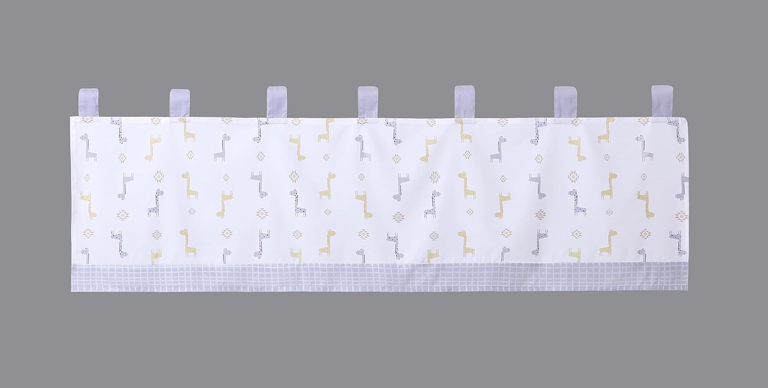 OptimaBaby Juego de ropa de cama para cuna de bebé de 6 piezas, colcha para cuna, falda, sábana bajera, cenefa de ventana, almohada decorativa,