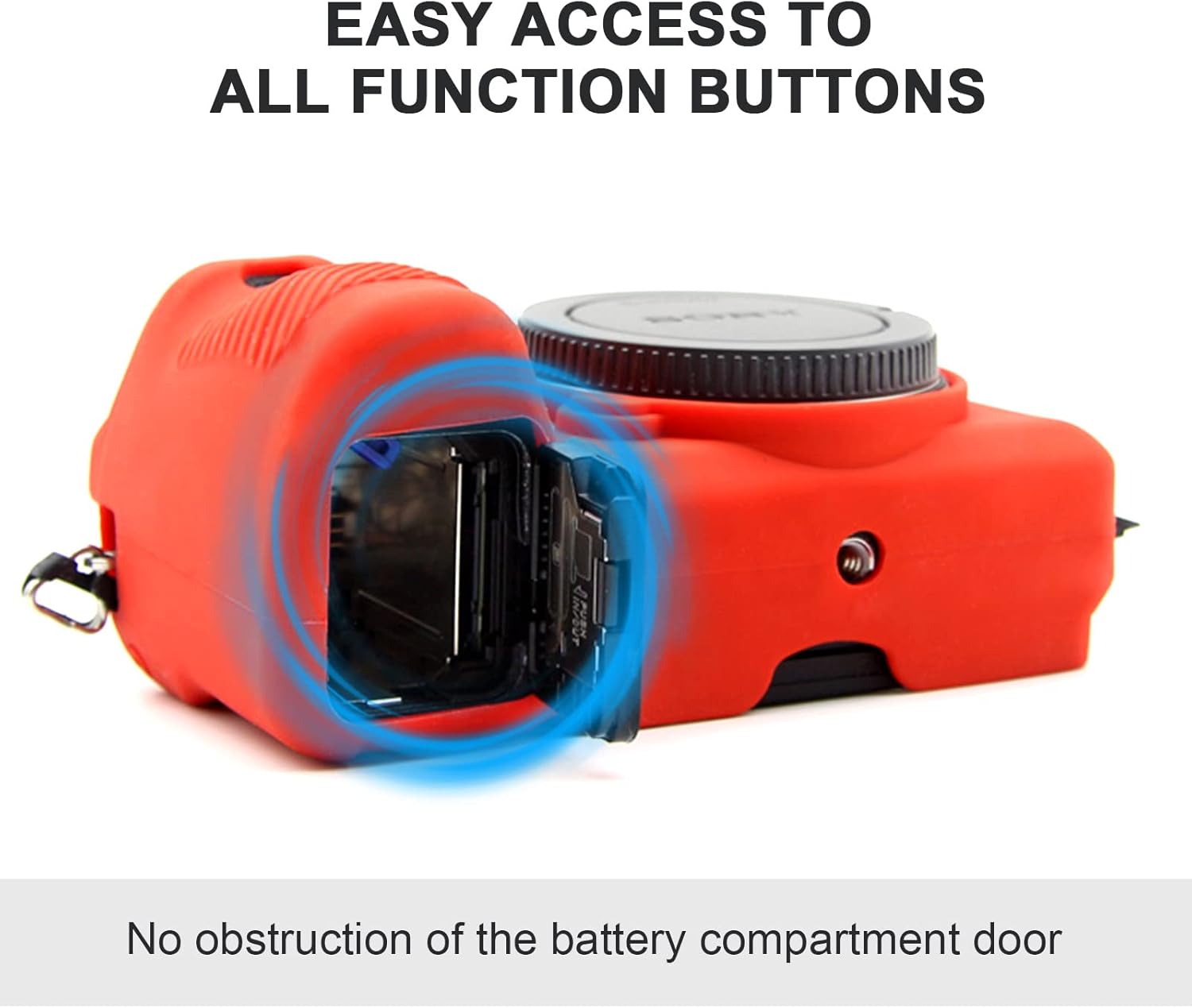 Easy Hood Funda para cámara digital Sony Alpha A6500 ILCE-6500, carcasa de silicona suave antiarañazos, cubierta protectora de piel (rojo)
