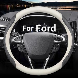 Funda de volante de automóvil personalizada para Ford. Funda de cuero napa ultrafina a la moda, diseño antideslizante, modificación interior de Funda de volante de automóvil personalizada para Ford. Funda de cuero napa ultrafina a la moda, diseño antideslizante, modificación interior de