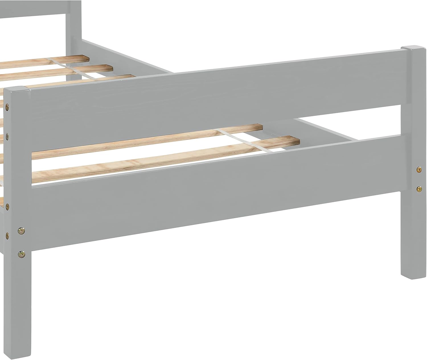 Base de cama individual de madera para niños, marco de cama de plataforma individual con cabecero de diseño ahuecado y estribo para niños y niñas,