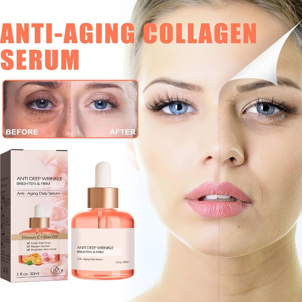 Suero antienvejecimiento de rosas, aceite facial de escualano a base de plantas, aceite facial para iluminar, hidratar, reafirmar y revelar una piel