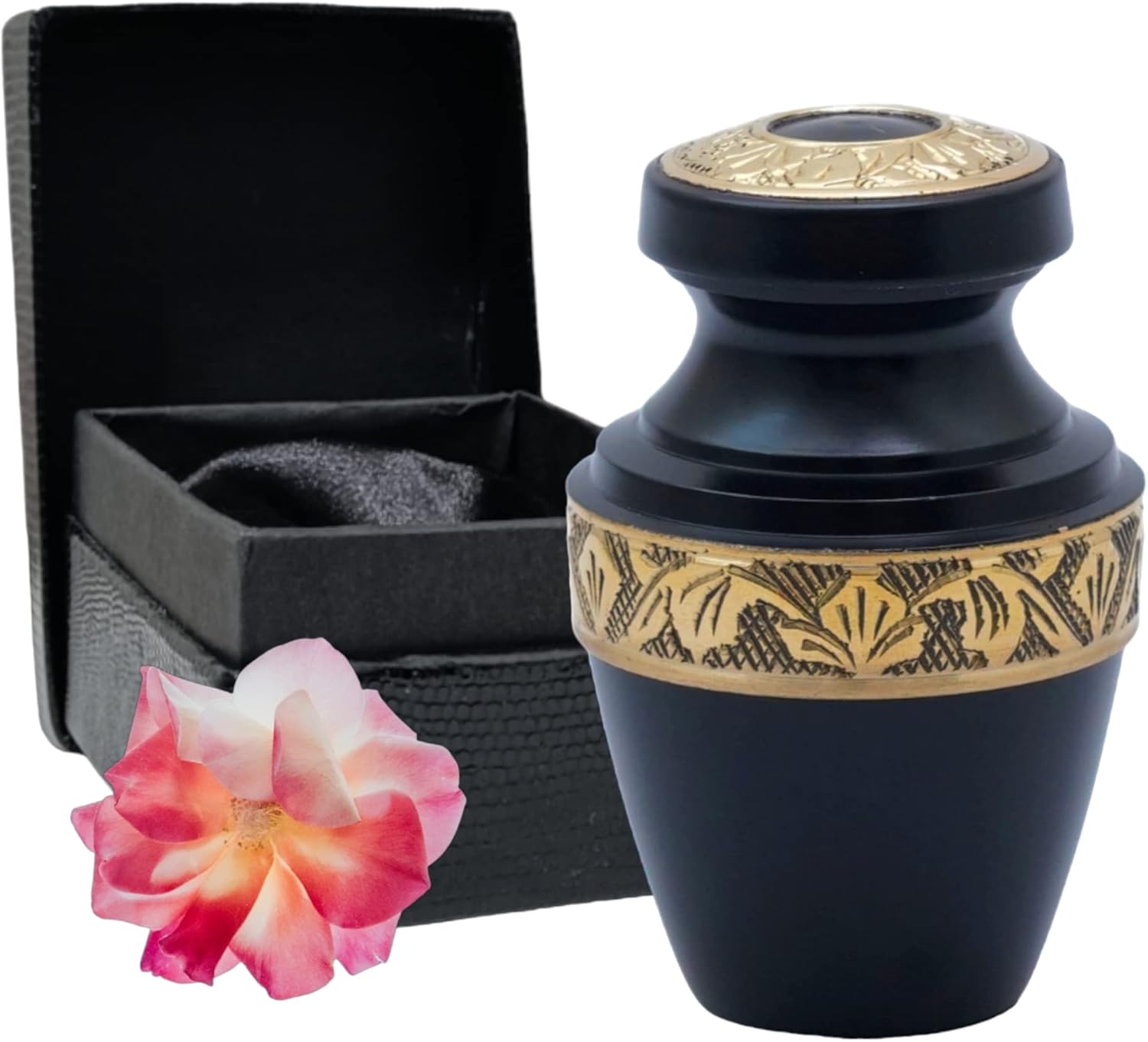 Home Elm Grecian – Urna de recuerdo negra  Urnas de recuerdo hechas a mano para cenizas humanas, urnas funerarias para hombres y mujeres para