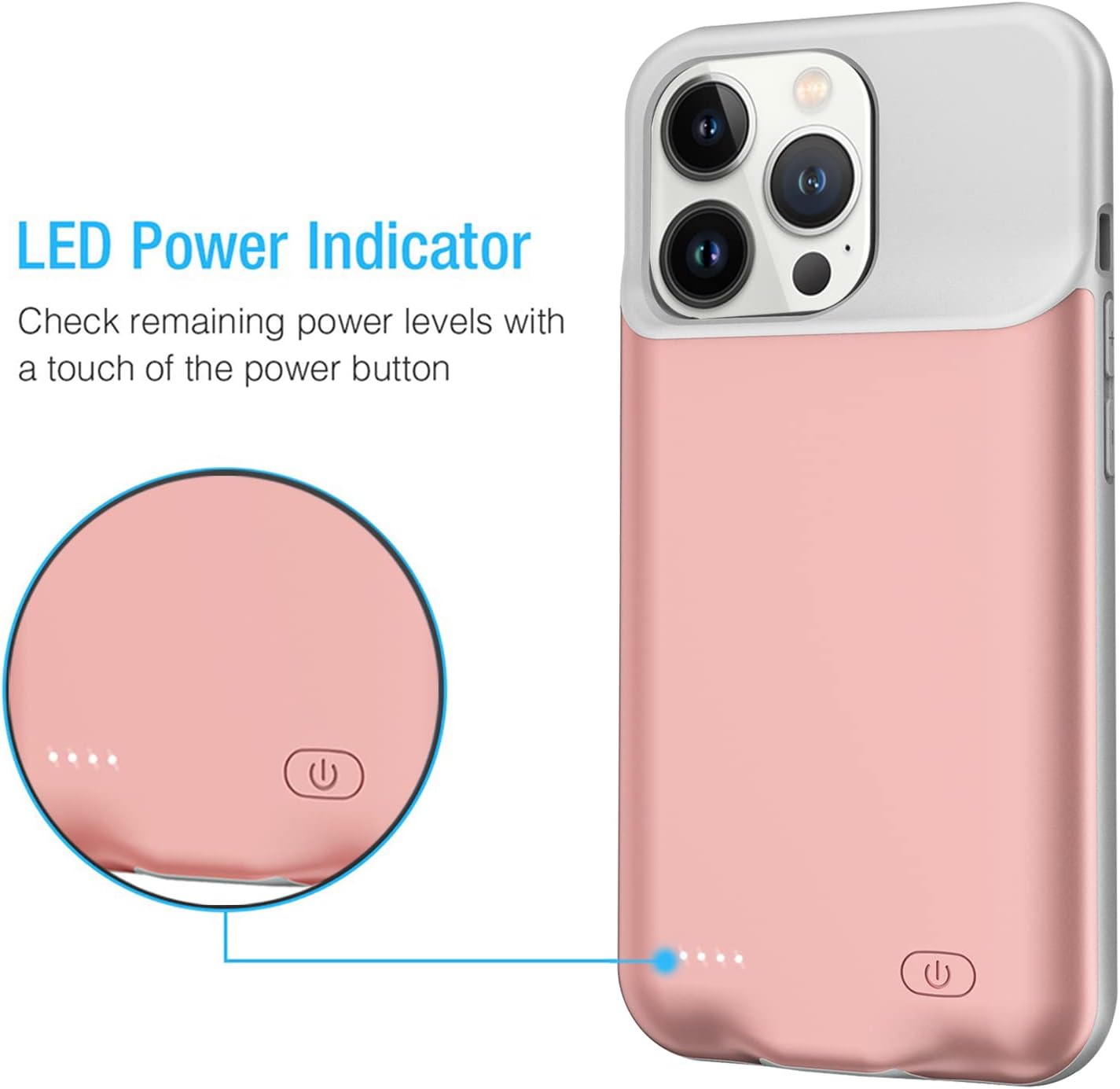 Funda de batería para iPhone 14 Pro Max, mejorada de 8500 mAh, ultrafina, portátil, funda protectora de carga inteligente compatible con iPhone 14