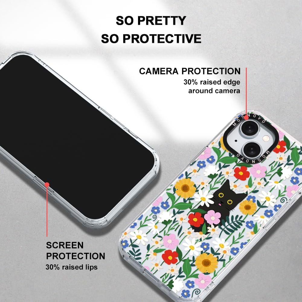 MOSNOVO Buffertech – Funda compatible con iPhone 15 Plus, impacto de caída de 6.6 pies, tecnología antidesprendimiento, funda transparente de