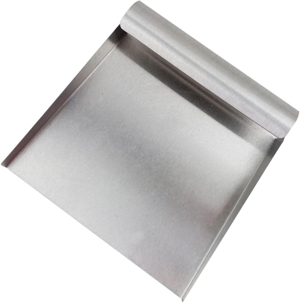 Cuchara de acero inoxidable para alimentos, cuchara cuadrada grande de una pieza con lados, cuchara de hielo de metal de 5.9 pulgadas, raspador de