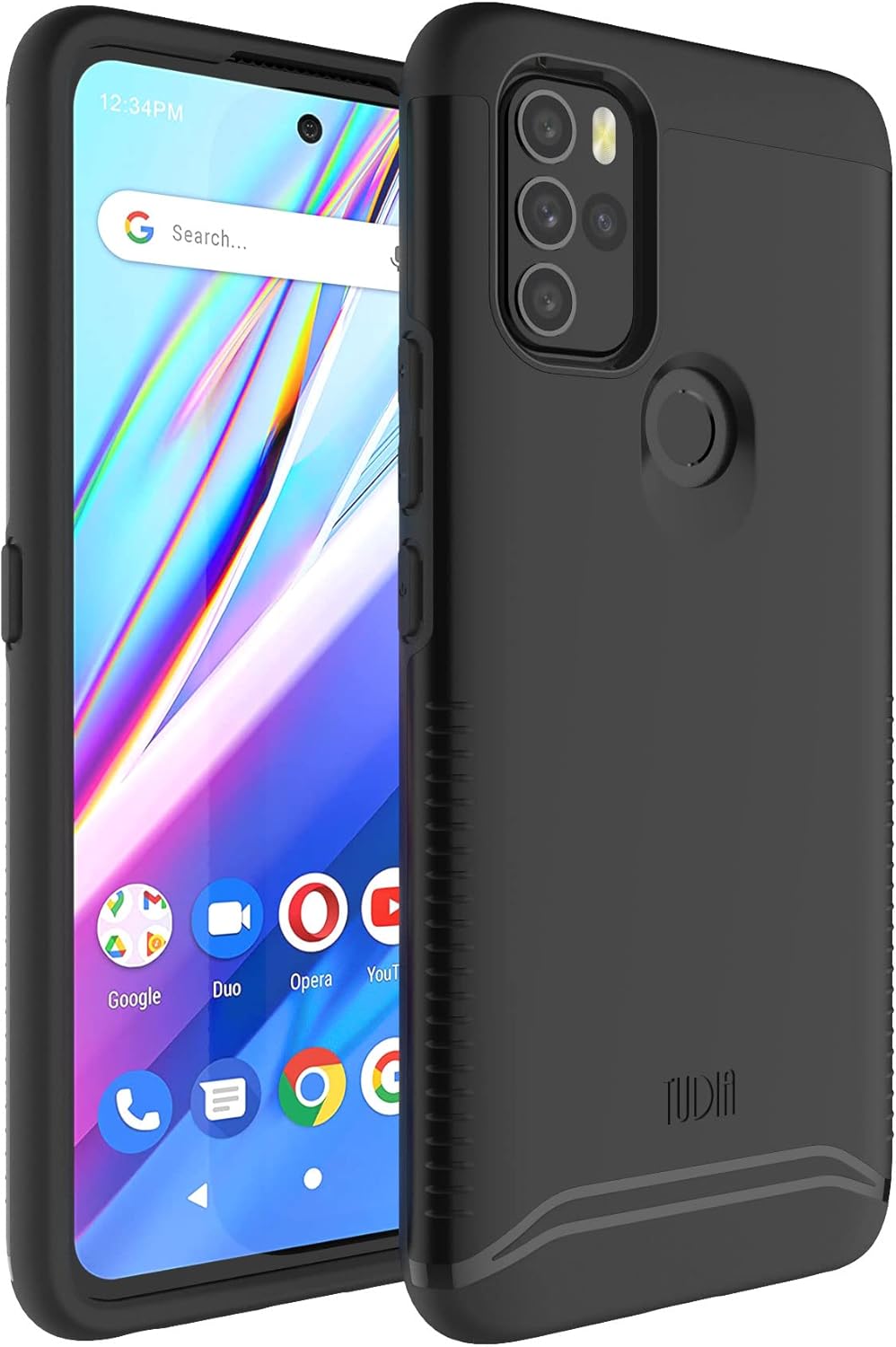 TUDIA DualShield – Funda protectora para BLU G91 Pro, a prueba de golpes, de grado militar, resistente, de doble capa, dura, delgada y dura (negro