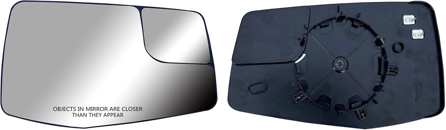 Espejo de repuesto para puerta lateral derecha del pasajero, vidrio plano calentado con vidrio convexo de punto ciego para Chevrolet Silverado y GMC