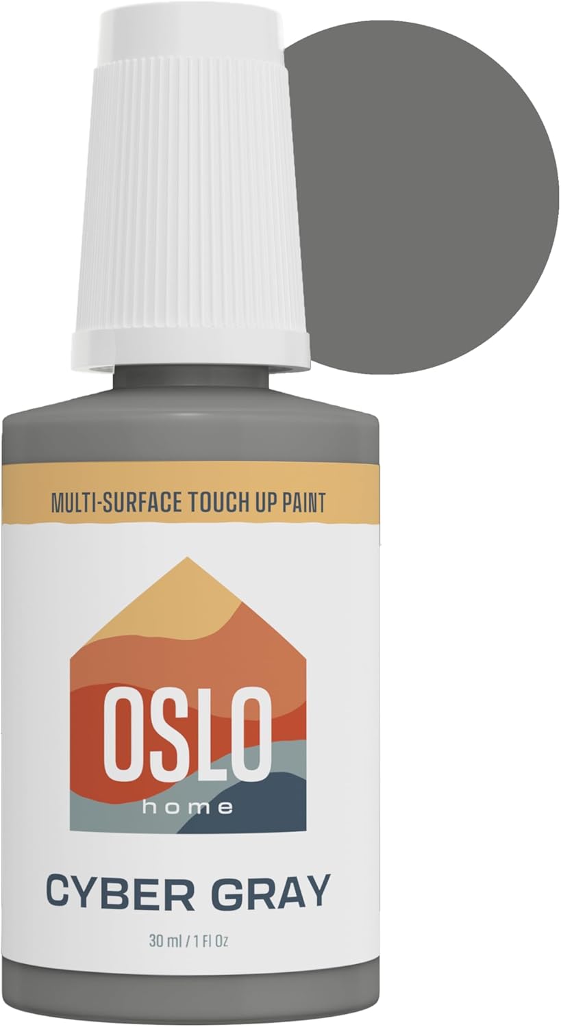Pintura de retoque de porcelana + electrodomésticos, gris cibernético, 1 oz, alto brillo, con pincel en botella, para electrodomésticos y más