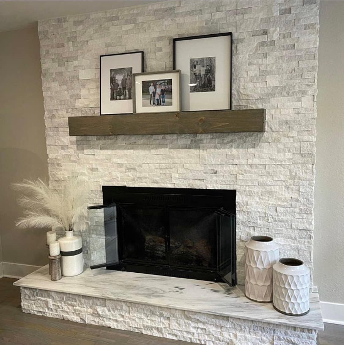 URBANDI Moderno repisa de chimenea, contemporáneo, manto flotante, estante, hecho a mano, (gris, 84 pulgadas de largo x 6 pulgadas de alto x 8