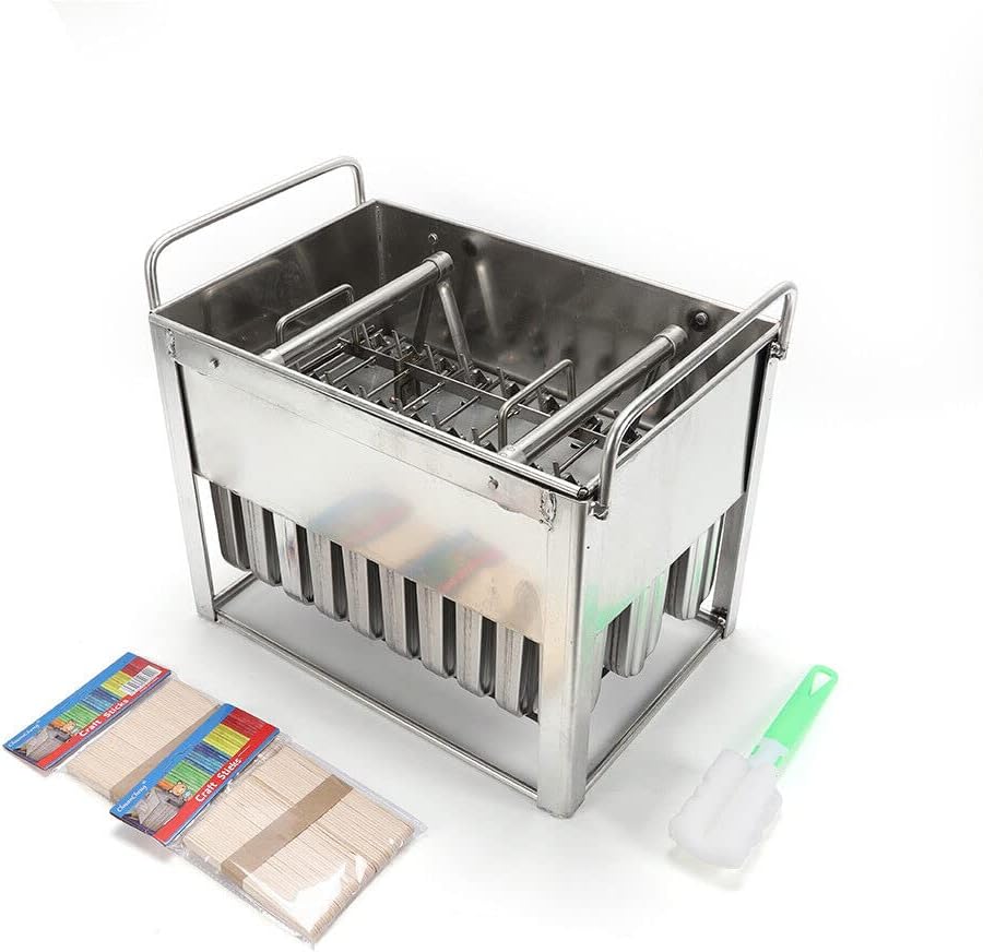 KONKENIE Acero inoxidable Ice Lolly Molds Palillo de helado de paleta titular de plata (30PCS)
