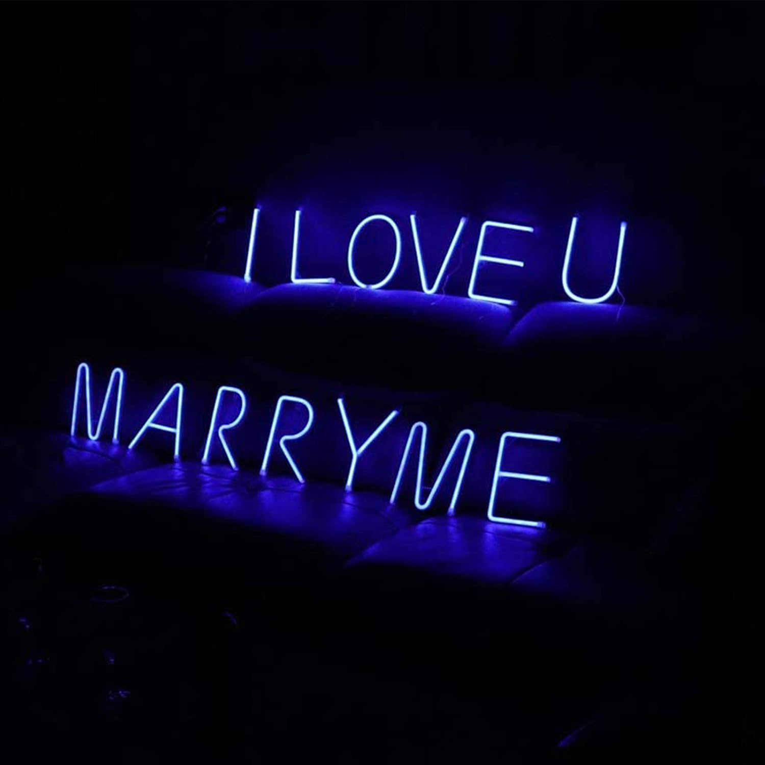 Letras de neón azules, letreros LED que funcionan con pilas, luces LED del alfabeto, letrero de marquesina, letras decorativas de marquesina, luces