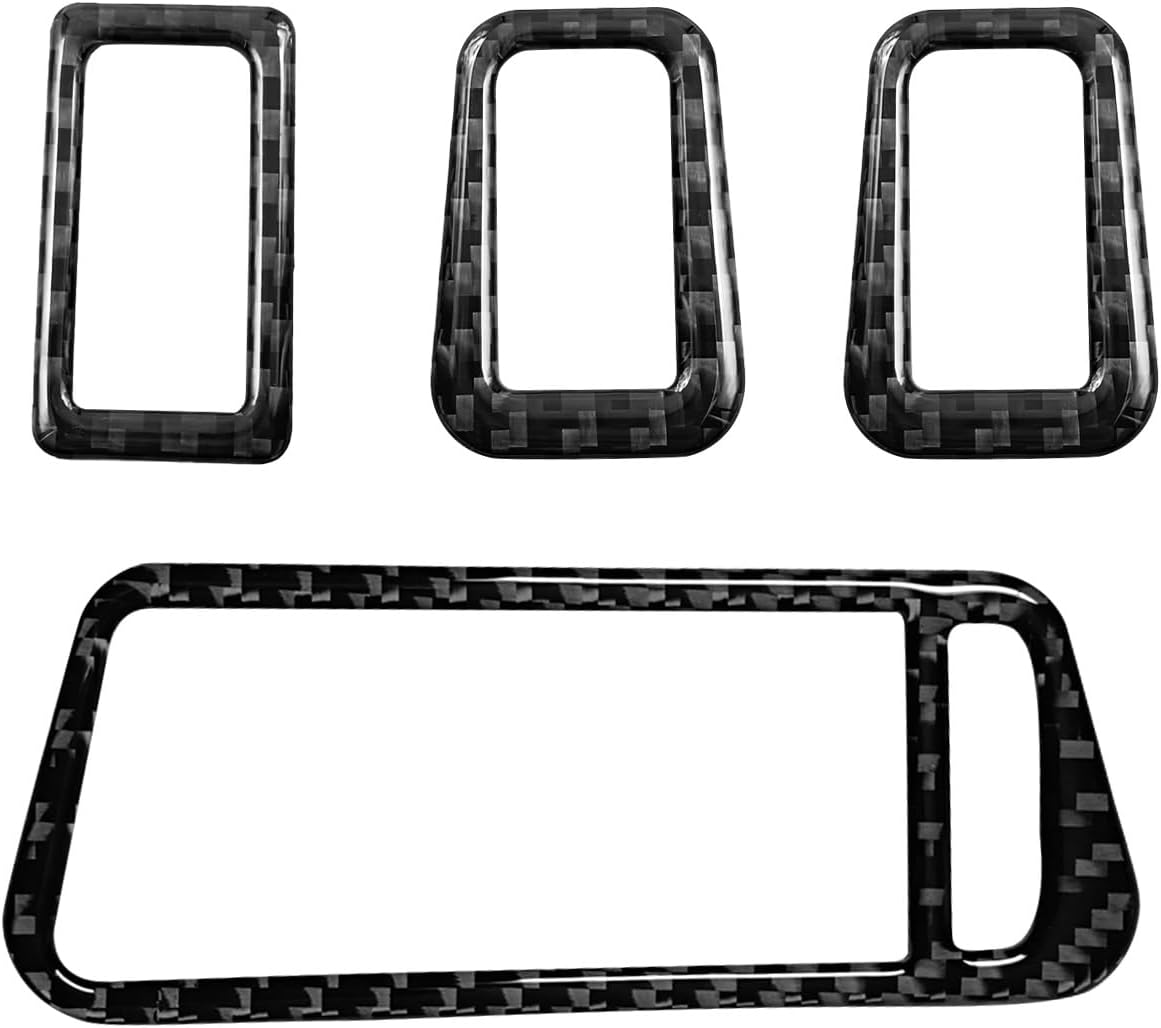 Compatible con interruptor de elevación de ventana de coche, adhesivo de control de botón de fibra de carbono, accesorios interiores para Volkswagen