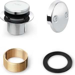 Kit de conversión de drenaje de bañera con punta de punta, kit de ajuste de drenaje de bañera con placa frontal de desbordamiento de dos agujeros, Kit de conversión de drenaje de bañera con punta de punta, kit de ajuste de drenaje de bañera con placa frontal de desbordamiento de dos agujeros,