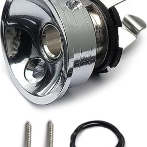 SAPHUE Soporte de placa de enchufe cromado para guitarra eléctrica, enchufe de 0.250 in, electrocohete empotrado, piezas de guitarra (entrega de SAPHUE Soporte de placa de enchufe cromado para guitarra eléctrica, enchufe de 0.250 in, electrocohete empotrado, piezas de guitarra (entrega de