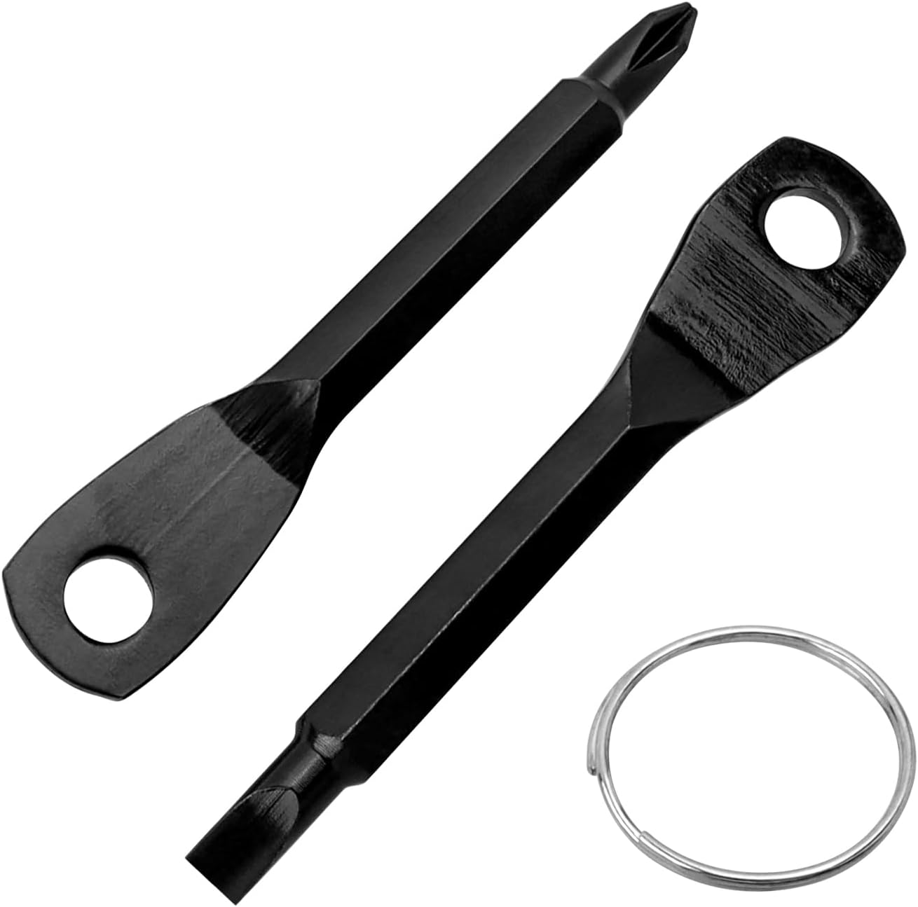 Mesee 8 piezas de destornilladores de bolsillo, llavero de cabeza plana y destornillador Phillips, mini destornillador portátil herramienta de