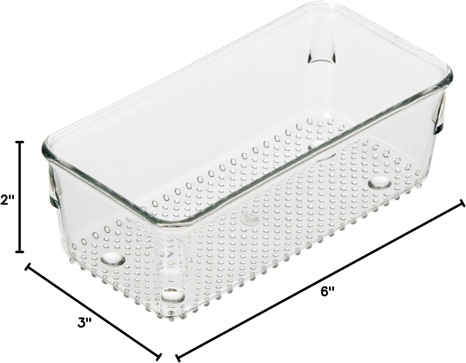 Oggi Organizador de cajones transparente, 3 x 6 pulgadas, ideal para organizar cajones de cocina, oficina, escritorio, cubiertos, utensilios de