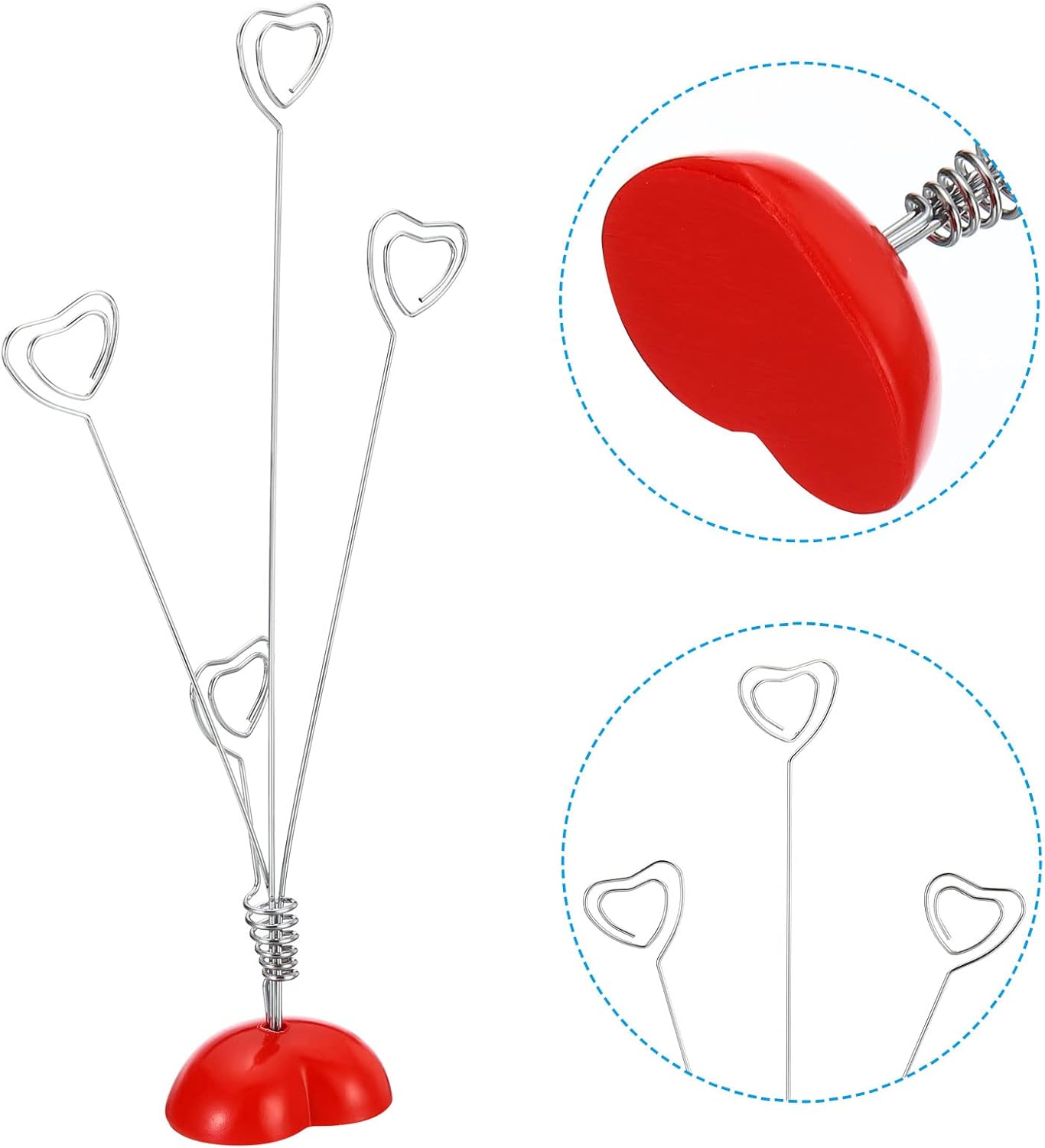 PATIKIL Portatarjetas de lugar, paquete de 2 soportes con clip para notas, soporte para mesa de árbol, números, forma de corazón para fotos, papel