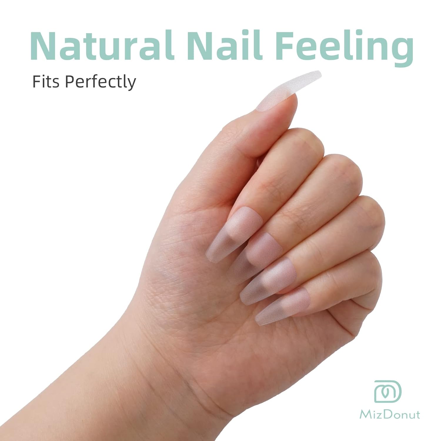 Puntas de gel para uñas suaves, 15 tamaños, 300 piezas preformadas totalmente mate, no necesita limar, extensiones de uñas fáciles de remojar, uñas