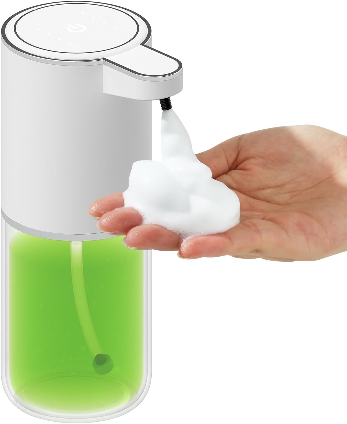 Dispensador automático de jabón, desinfectante de manos espumoso, sin contacto, 12.8 fl oz13 onzas, dispensador de jabón líquido de espuma