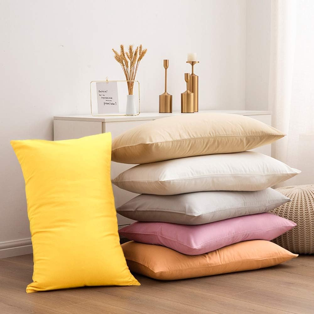 NTBAY Juego de 2 fundas de almohada estándar, 1800 hilos, 100 % microfibra cepillada, súper suaves y acogedoras, resisten arrugas, decoloración y
