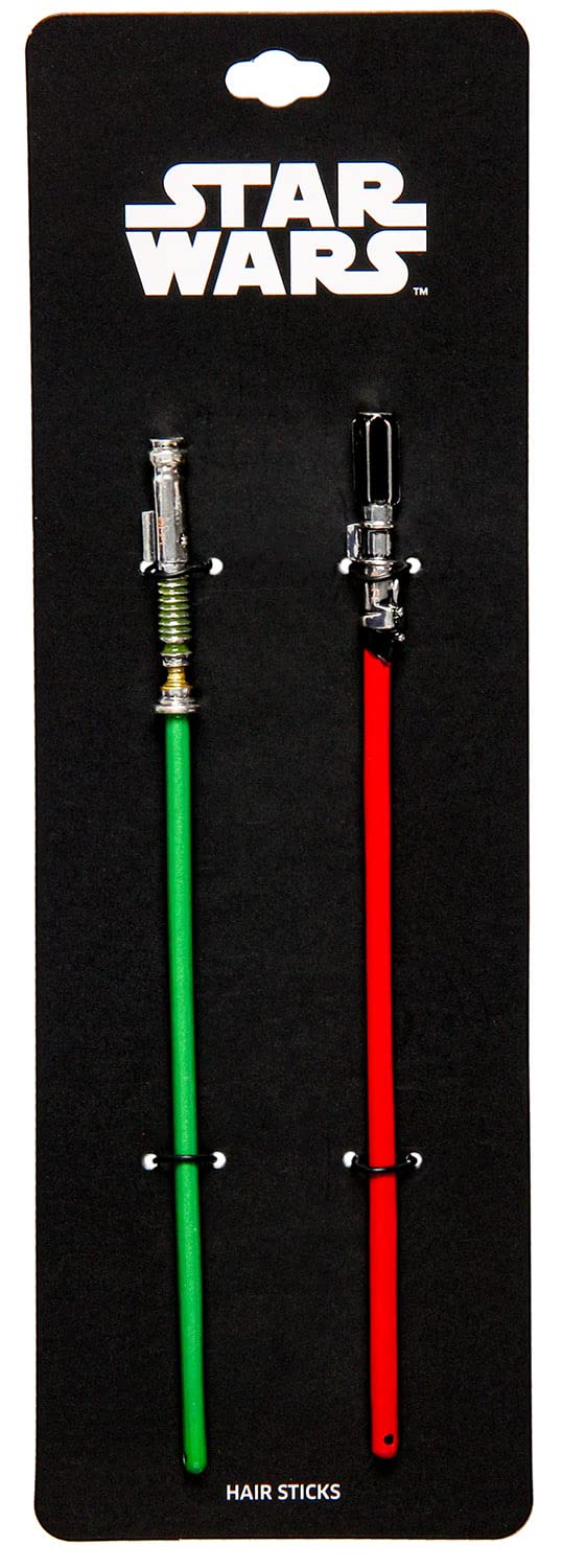 Star Wars Luke Skywalker y Darth Vader – Palos para el cabello con sable láser, Multi colorido