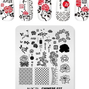 Rolabling Placas de estampado de uñas Poemas chinos Serie de estilo de flores Plantilla de estampado de uñas Placa de imagen Arte de uñas Rolabling Placas de estampado de uñas Poemas chinos Serie de estilo de flores Plantilla de estampado de uñas Placa de imagen Arte de uñas