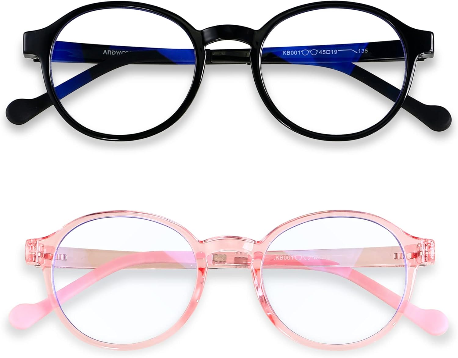 ANDWOOD Gafas de luz azul para niños, niñas, niños, computadora, juegos, anti rayos azules, gafas de sol polarizadas de 3 a 12 años