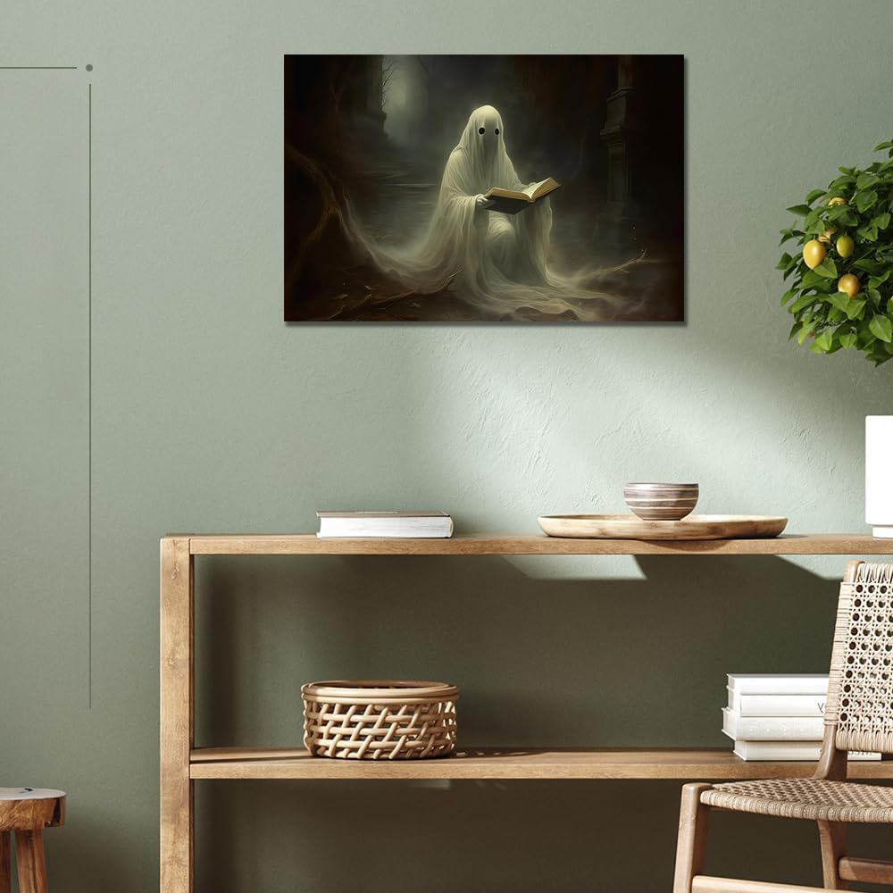 Bonito arte de pared con estampado espeluznante, divertido póster estético de bosque profundo en el jardín, decoración de pared gótica oscura