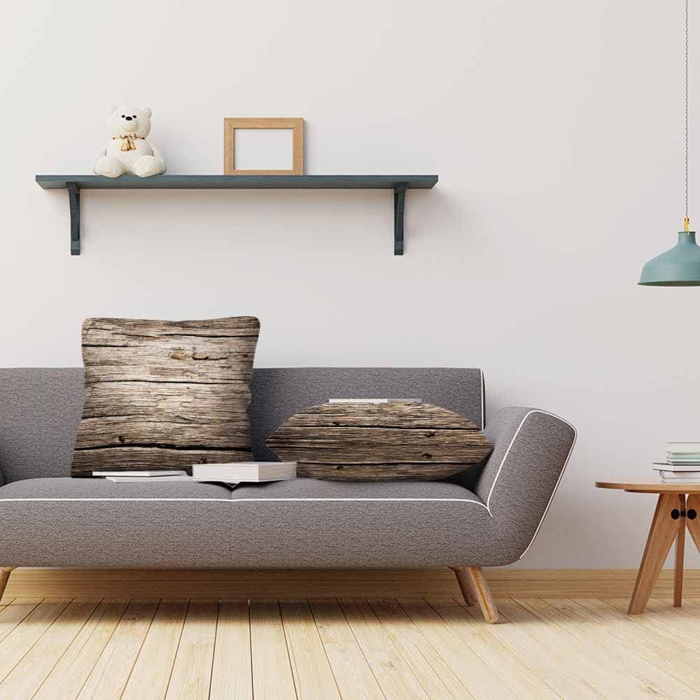 Beabes Juego de 2 fundas de cojín cuadradas con textura de tablones de madera antigua, nostálgica, rústica, decorativa, para dormitorio, sala de