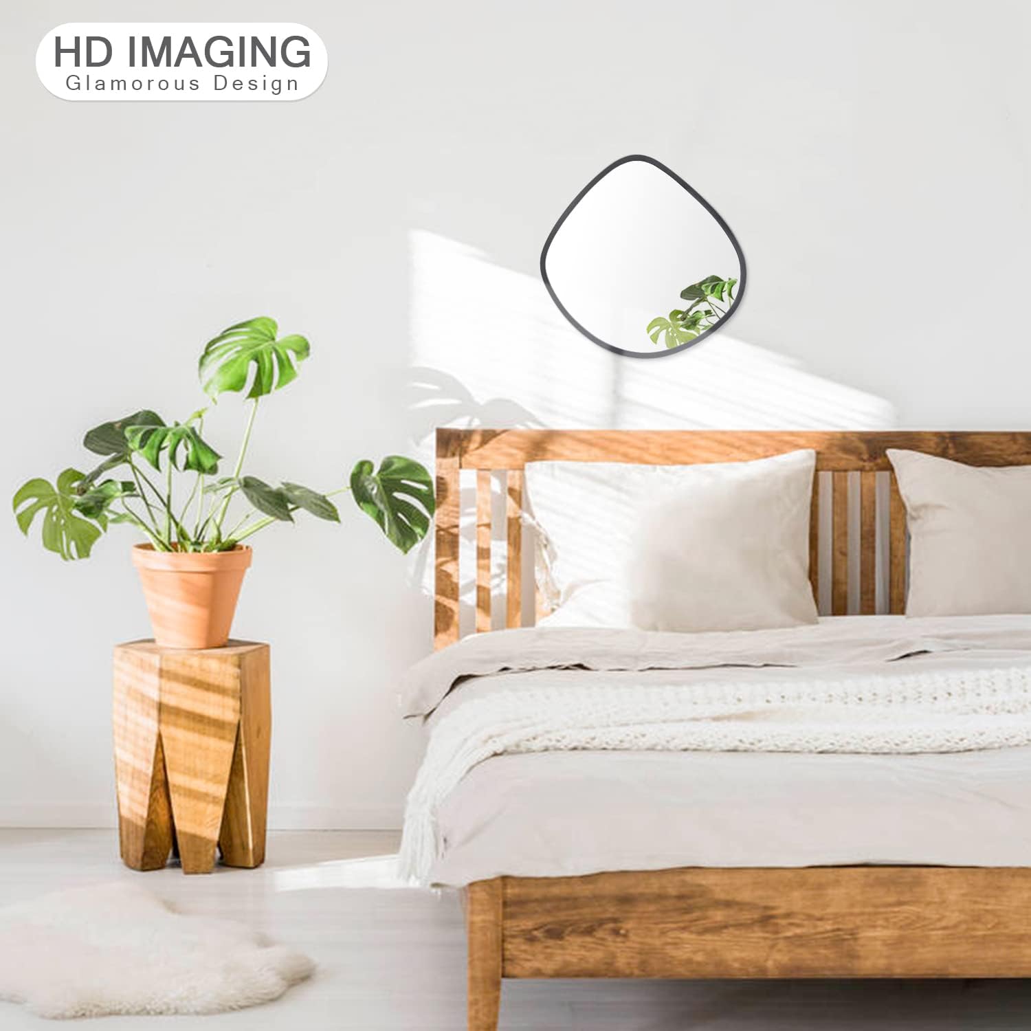 Irregular Shape Mirrors for Wall Small Oval Asymmetric Mirrors Decorative Arched Funky Shape Frame Modern Mirrors for Wall Decorating Funky Mirrors