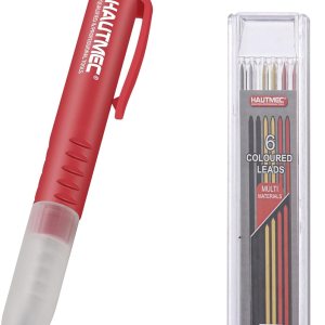HAUTMEC Lápiz de carpintero sólido con 6 repuestos, marcador mecánico de punta larga con sacapuntas para carpintería y construcción de arquitectos HAUTMEC Lápiz de carpintero sólido con 6 repuestos, marcador mecánico de punta larga con sacapuntas para carpintería y construcción de arquitectos