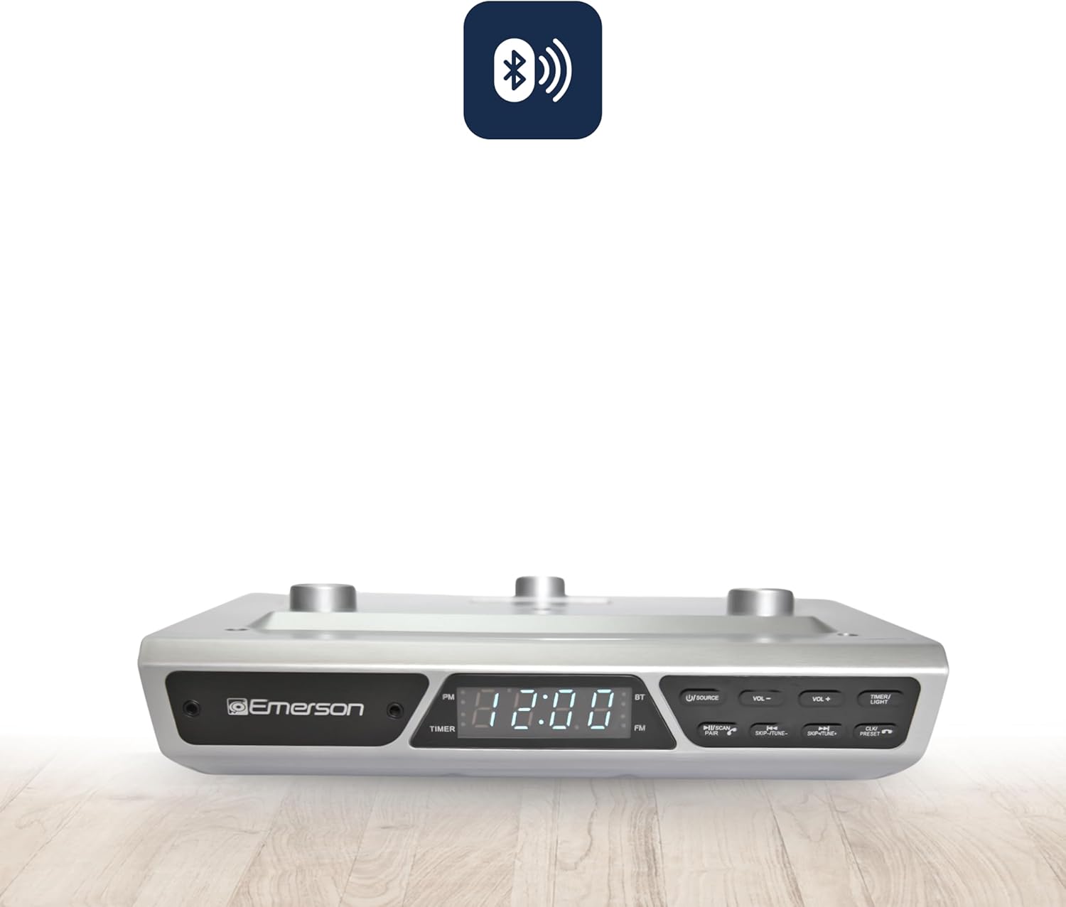 Emerson Altavoz Bluetooth EKR-1000 bajo el gabinete con radio FM