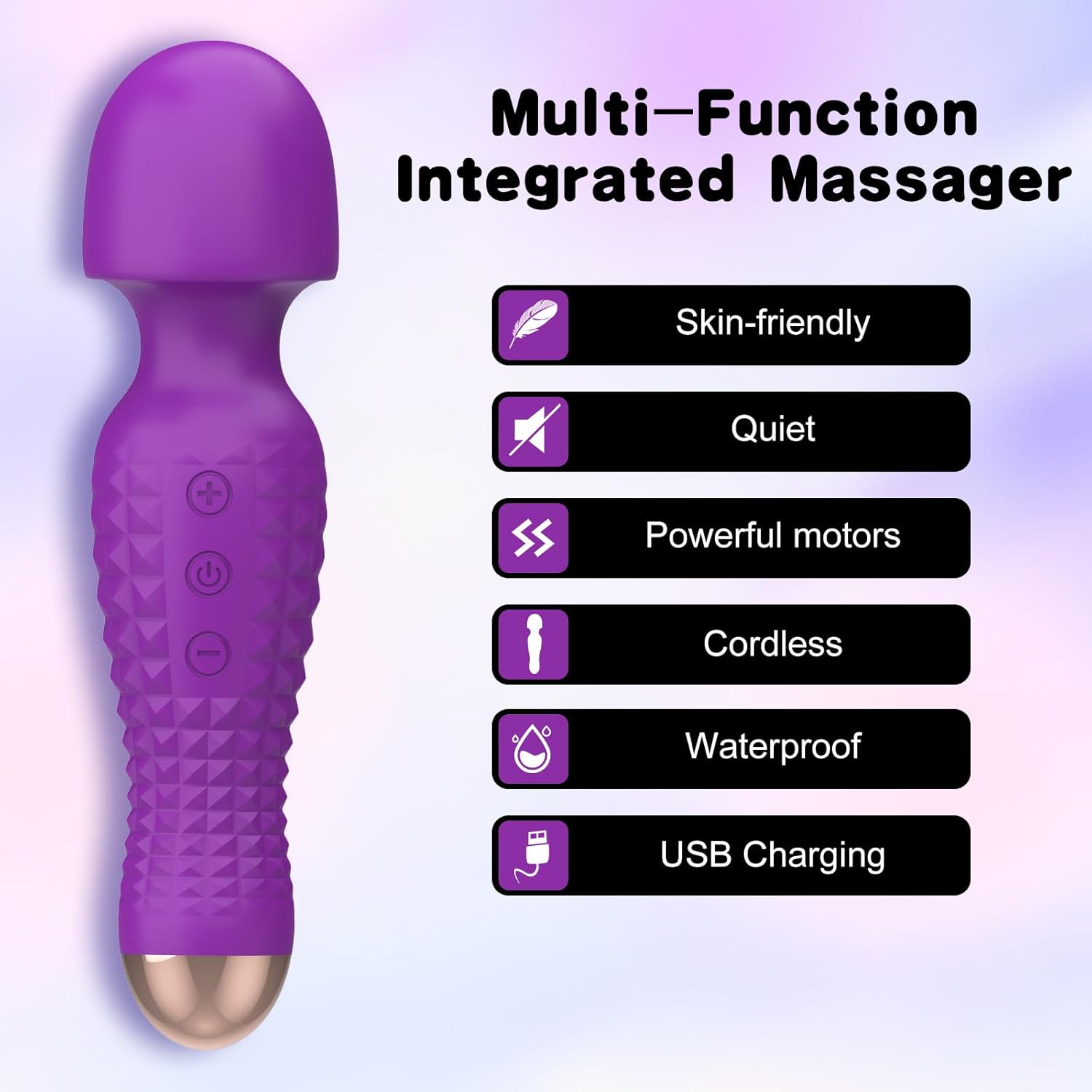 AGGP Vibrator Wand Sex Toys for Female Clitoral Stimulation, Magic Cordless Handheld Powerful G Spot Vibrator with 12 Speed, Personal Massager Tool