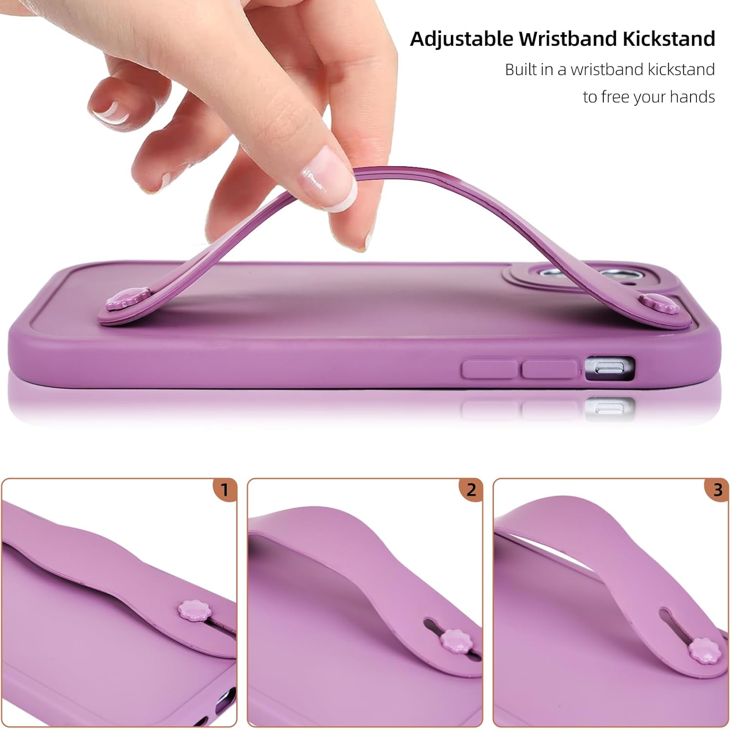 AuroraIce Funda para iPhone 11, iPhone 11, funda de goma suave de ajuste delgado con pulsera ajustable, antiarañazos, a prueba de golpes, funda