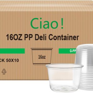 Las tapas a juego de contenedores transparentes de polipropileno de 16 onzas se venden por separado (caja de 500) Las tapas a juego de contenedores transparentes de polipropileno de 16 onzas se venden por separado (caja de 500)